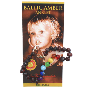 Baltic Amber Teething Ankle Bracelet (Cherry Chakra)