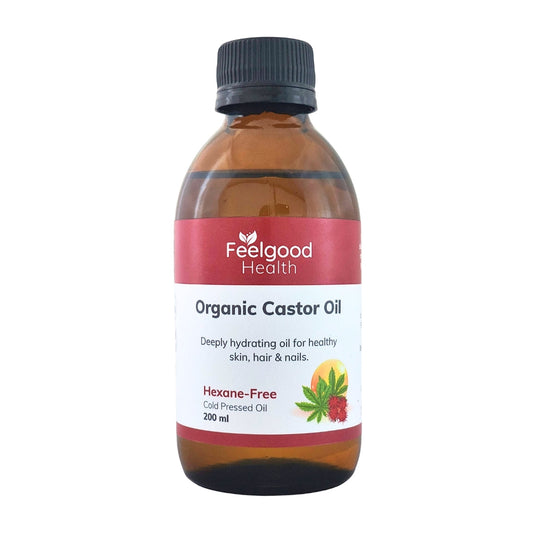 Castor Oil 200ml for Hair, Skin & Nail (Organic, Hexane-Free) | Feelgood Health