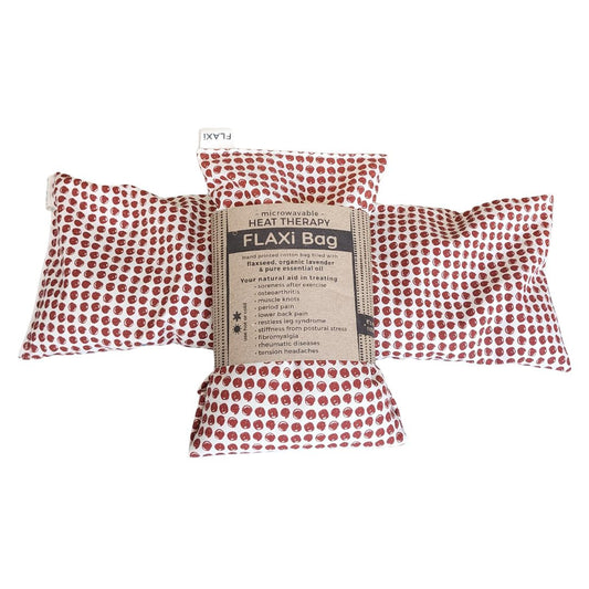 Flaxseed & Lavender Heat Therapy Bag (Maroon Dots) | FLAXi