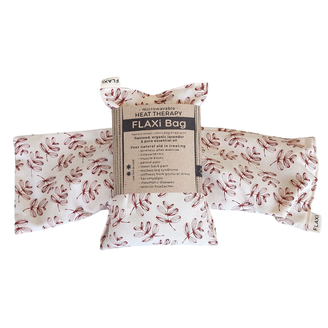 Flaxseed & Lavender Heat Therapy Bag (Maroon  Foliage) | FLAXi