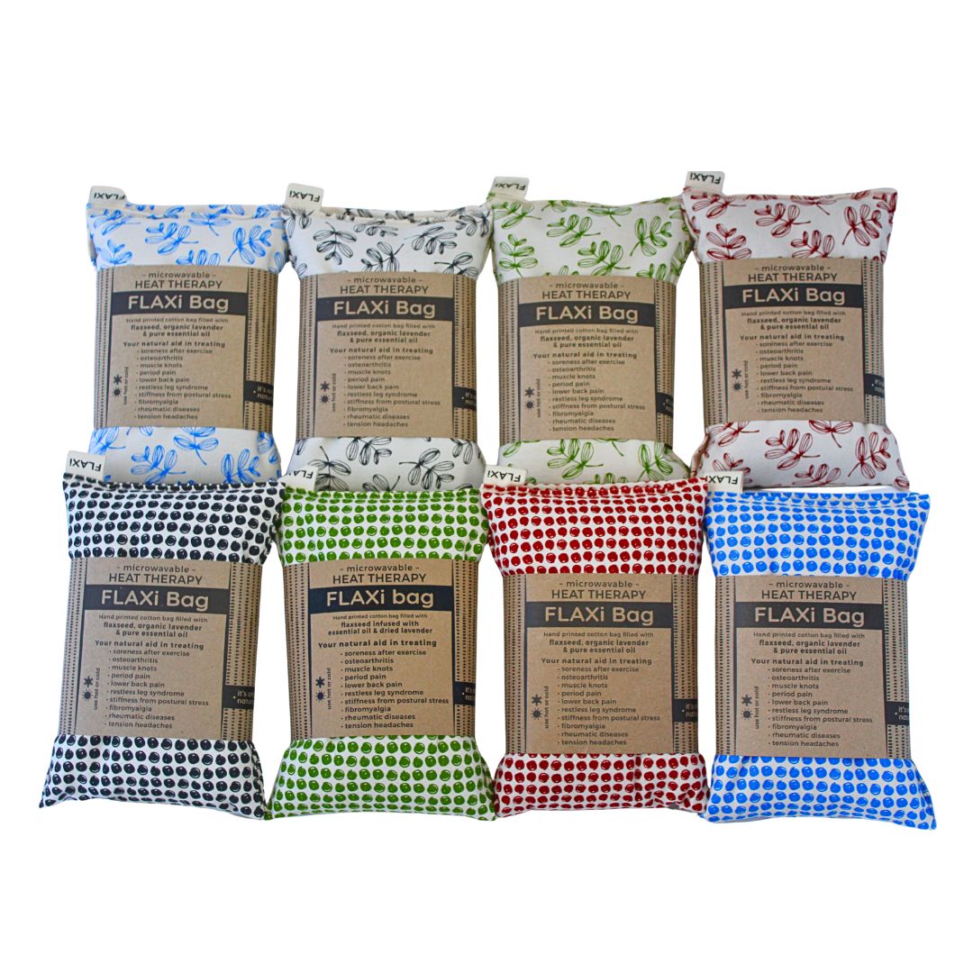 FLAXi Heat Therapy Bags (Pack of 8 Mixed Designs) - SAVE 10%