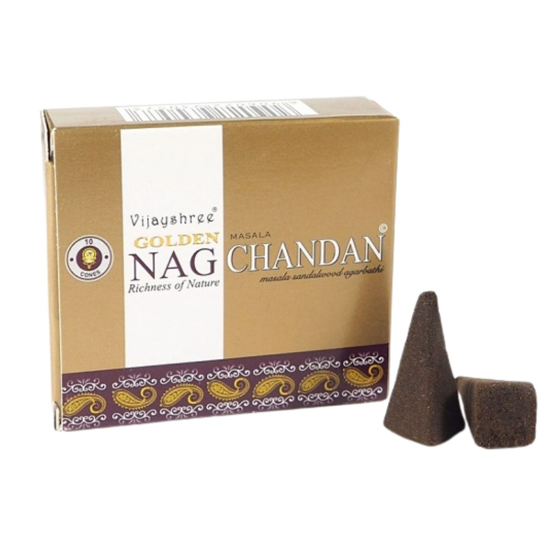 Incense Cones - Vijayshree Golden Nag Chandan Masala Sandalwood