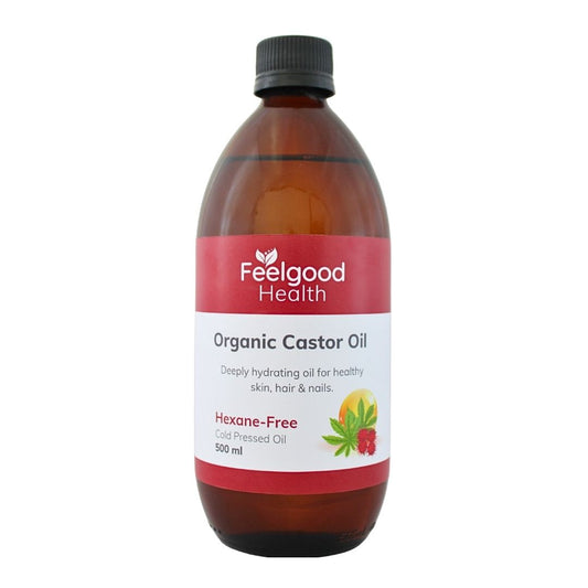 Castor Oil 500ml for Hair, Skin & Nail (Organic, Hexane-Free) | Feelgood Health